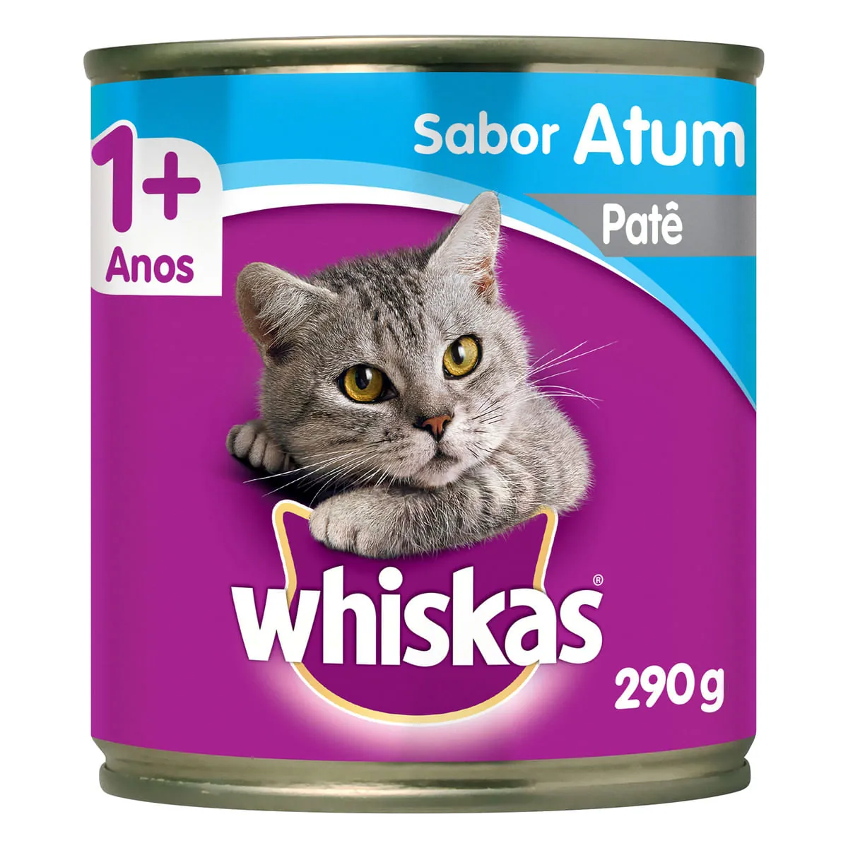 Ração Úmida Whiskas Lata Patê de Atum para Gatos Adultos 290g