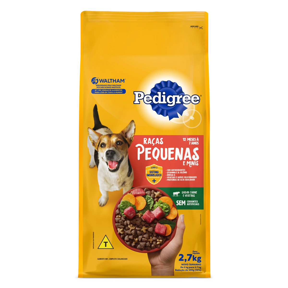 Alimento para Cães Adultos 12 Meses a 7 Anos Raças Minis e Pequenas Carne e Vegetais Pedigree Pacote