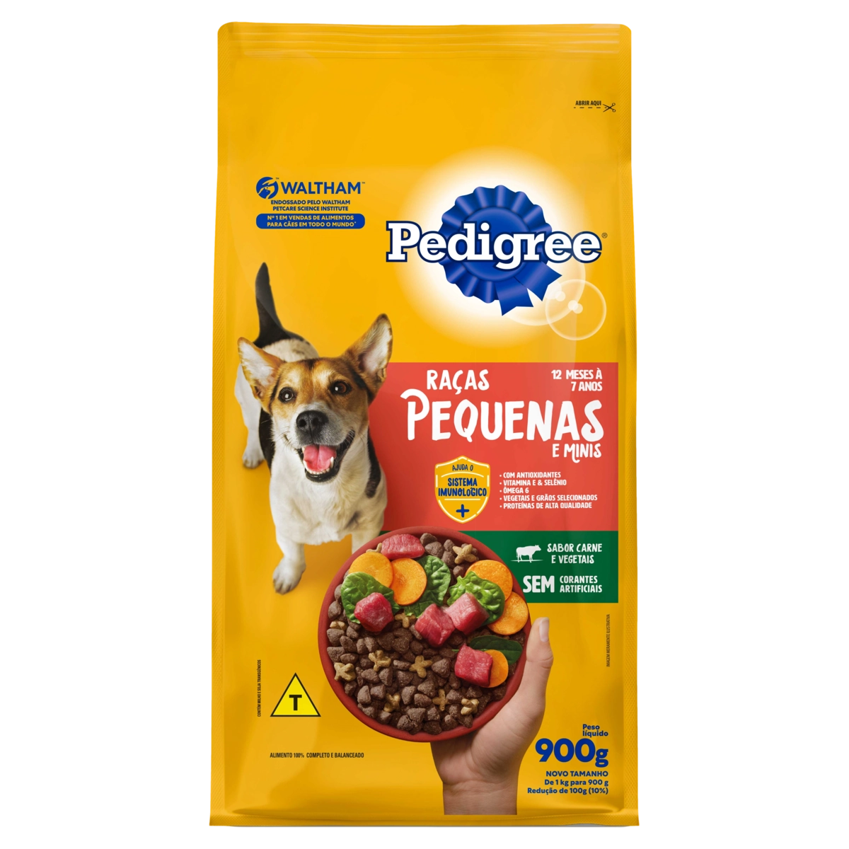 Alimento para Cães Adultos 12 Meses a 7 Anos Raças Minis e Pequenas Carne e Vegetais Pedigree Pacote