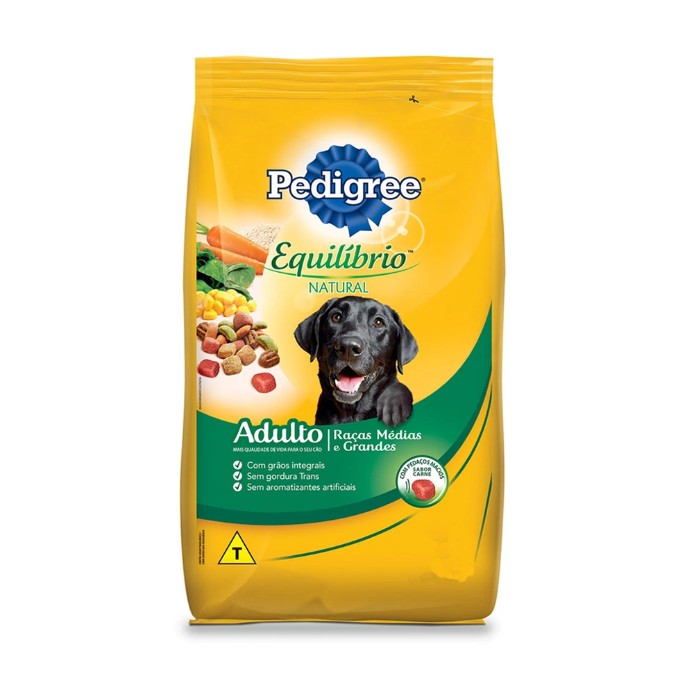 Alimento Para Cães Adultos Raças Médias E Grandes Frango Pedigree Equilíbrio Natural Pacote 15kg