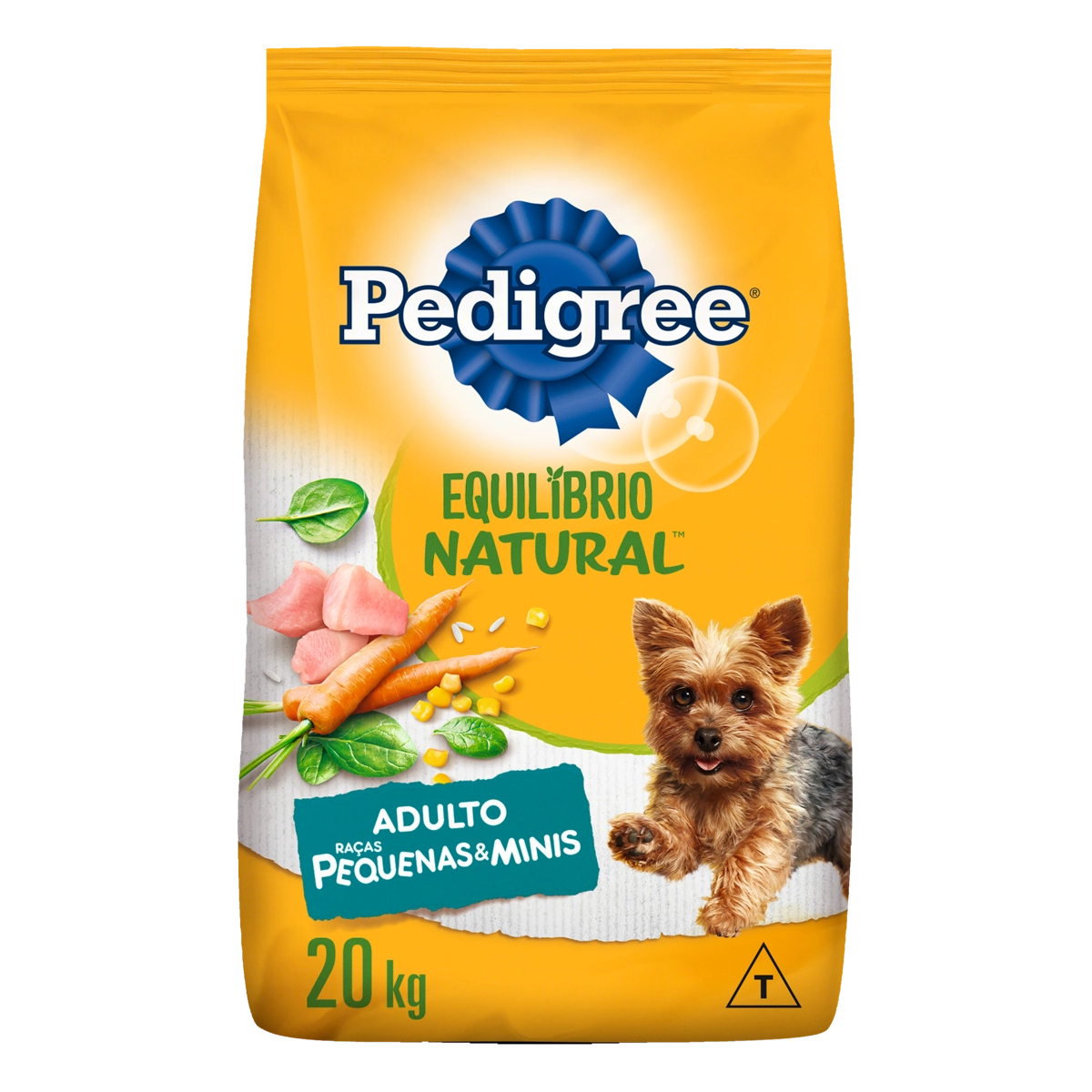 Alimento Para Cães Adultos Raças Minis E Pequenas Frango Pedigree Equilíbrio Natural Pacote 20kg