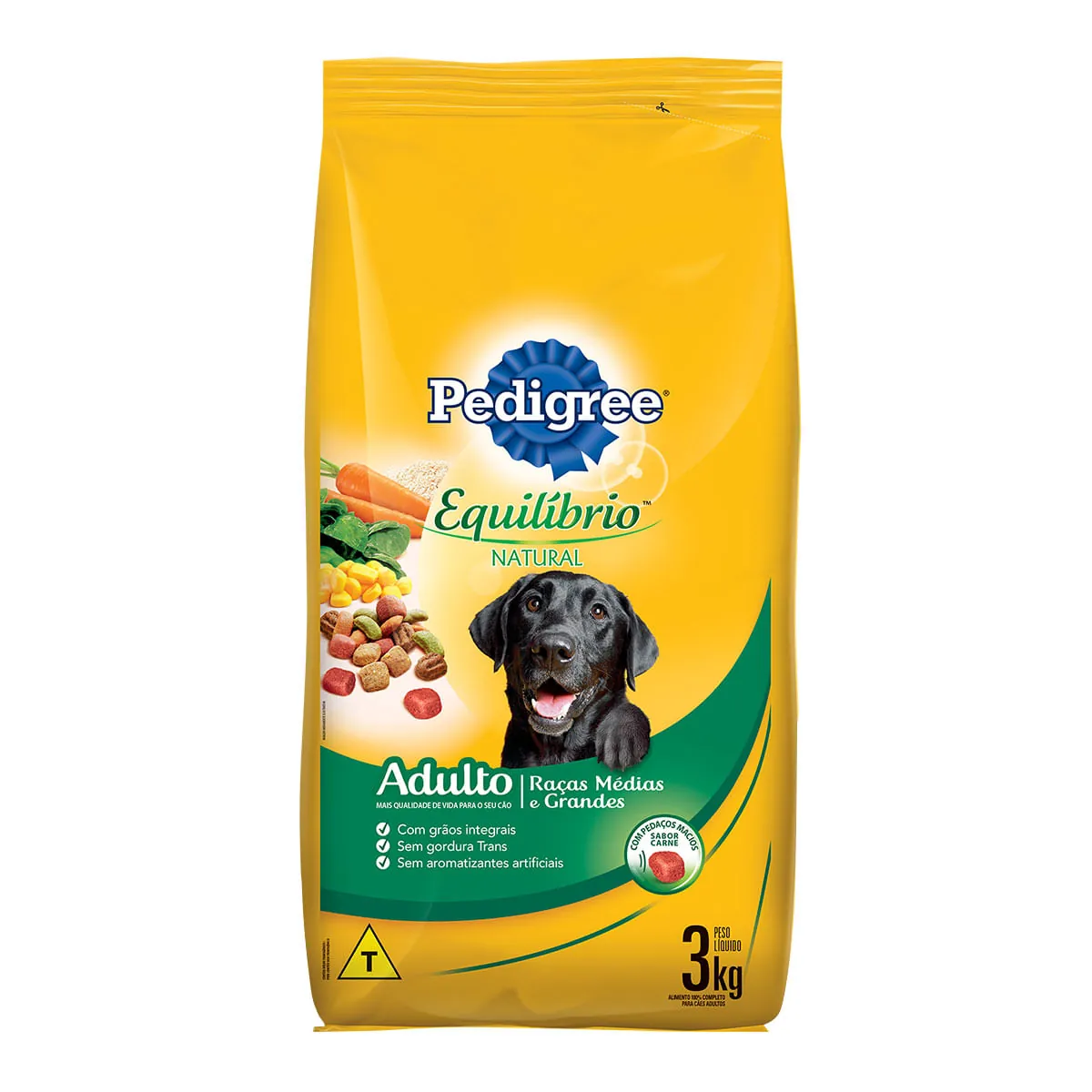 Ração Pedigree Equilíbrio Natural para Cães Adultos de Raças Médias e Grandes 3kg