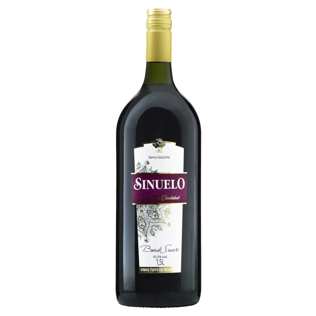 Vinho Brasileiro Tinto Suave Sinuelo Bordô Serra Gaúcha Garrafa 1,5l