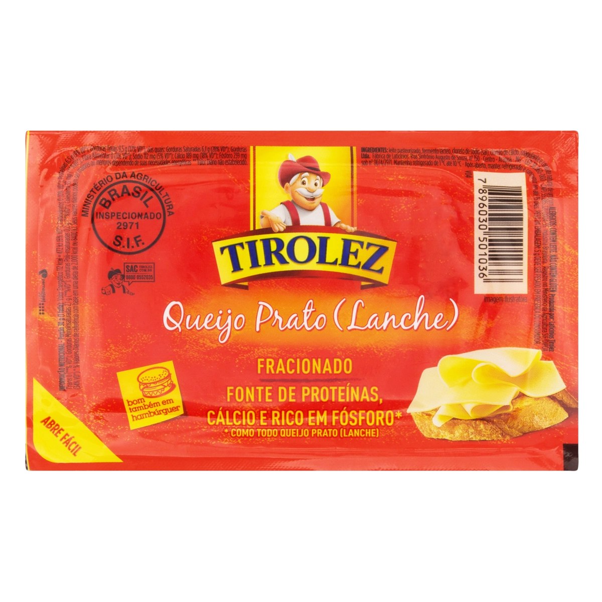 Queijo Prato Fracionado Tirolez