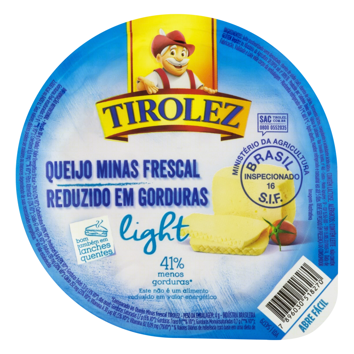 Queijo Minas Frescal Light Tirolez