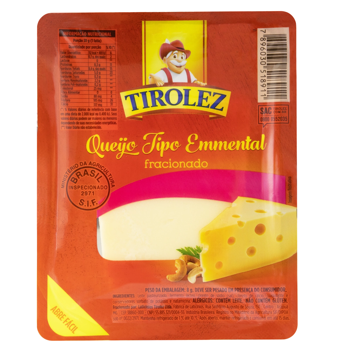 Queijo Emmental Fracionado Tirolez