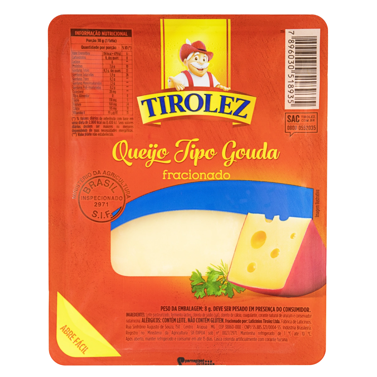 Queijo Gouda Fracionado Tirolez