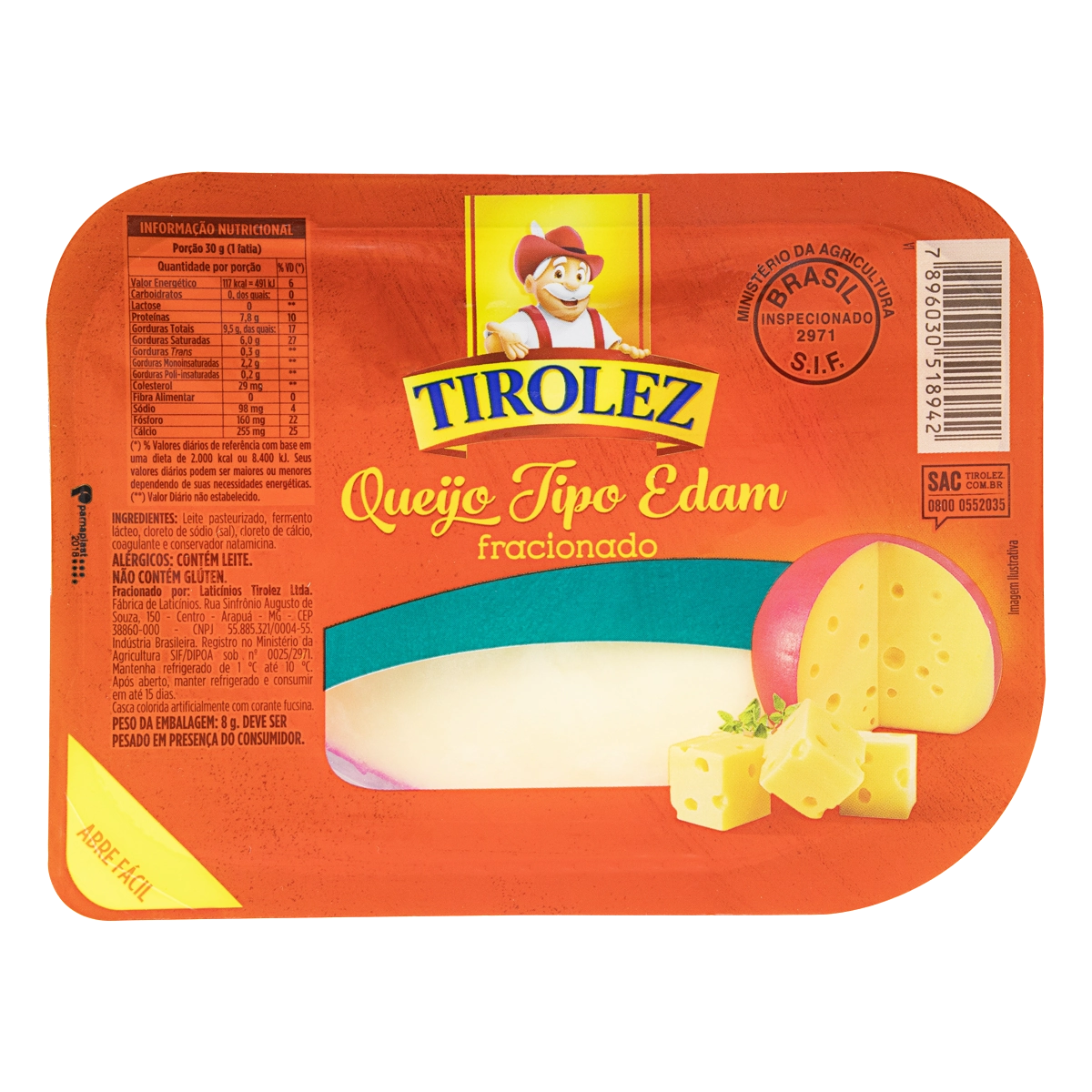 Queijo Edam Fracionado Tirolez