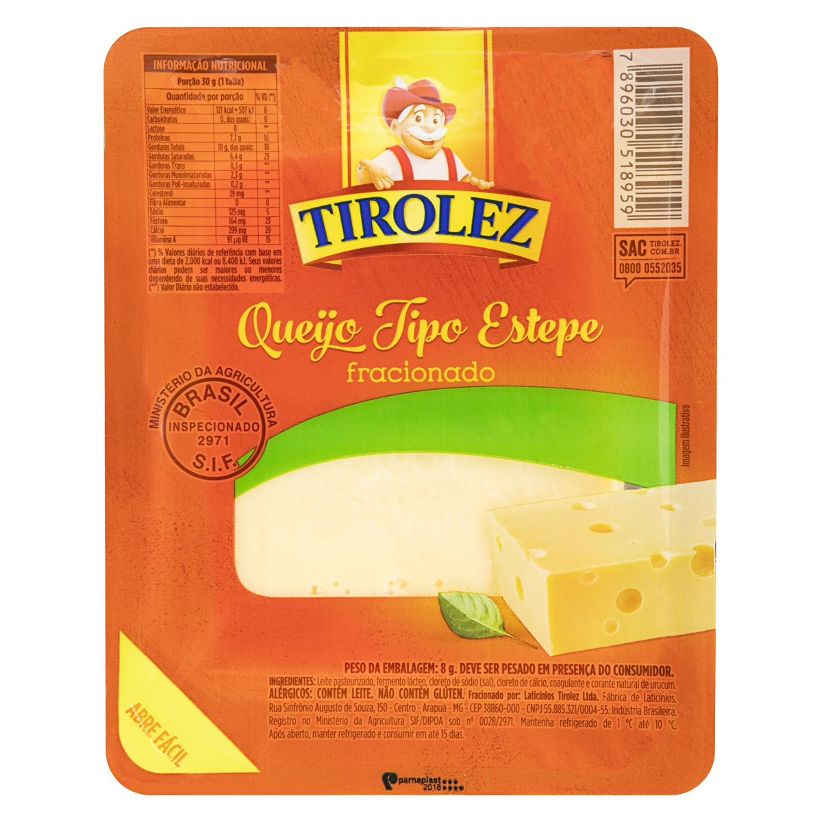 Queijo Estepe Fracionado Tirolez