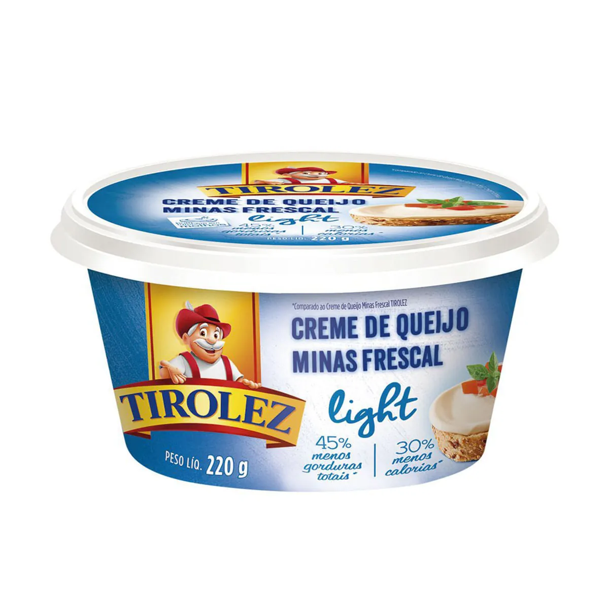 Creme de Queijo Minas Frescal Light Tirolez Pote 200g