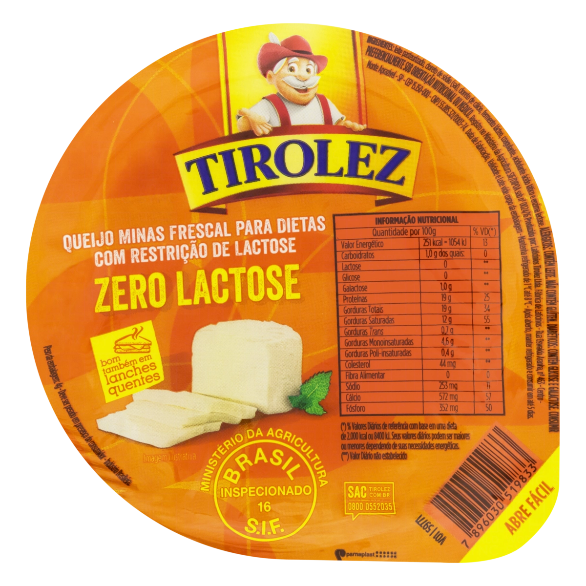 Queijo Minas Frescal Zero Lactose Tirolez