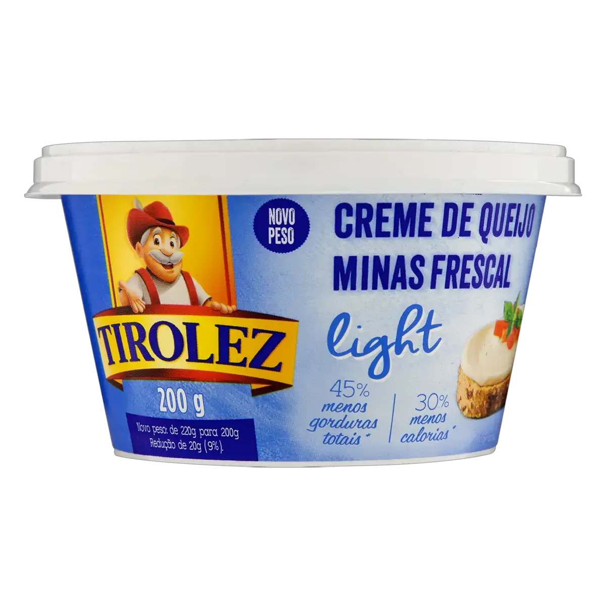 Creme De Queijo Minas Frescal Light Tirolez Pote 220g