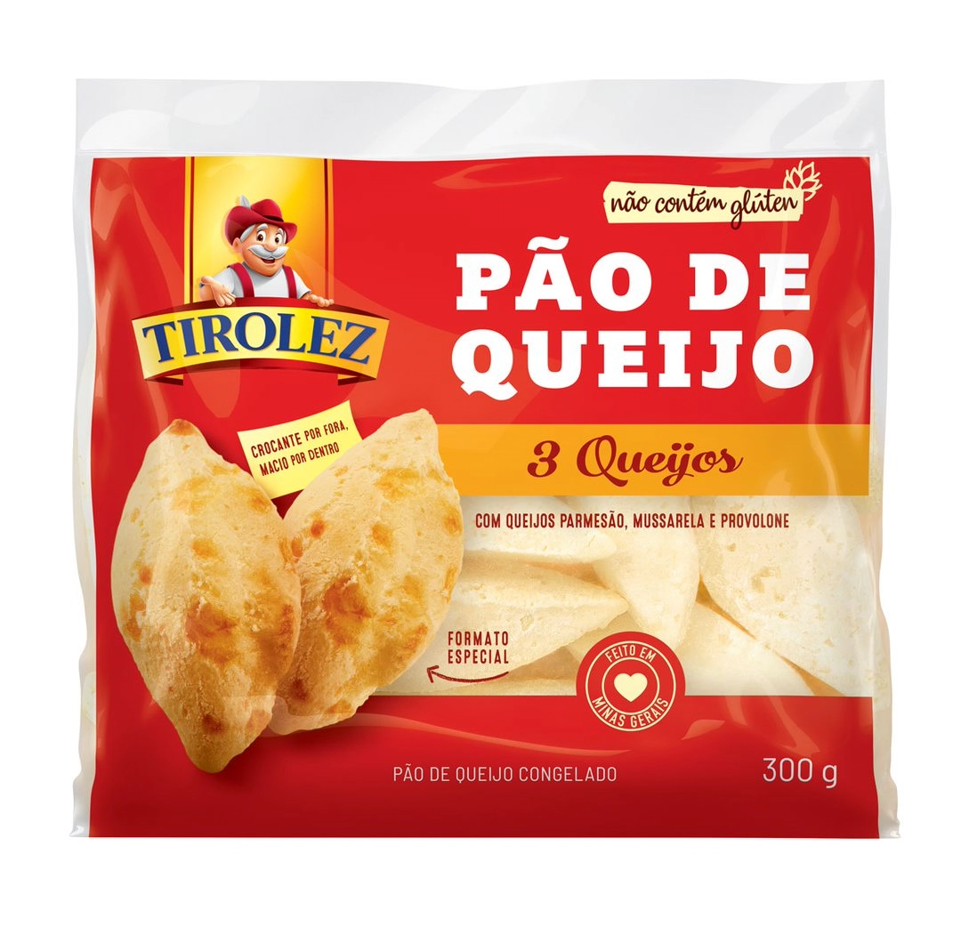 Pão De Queijo Congelado 3 Queijos Tirolez Pacote 300g