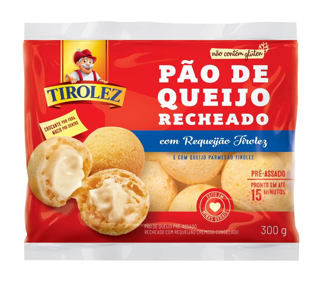 Pão De Queijo Congelado Recheio Requeijão Tirolez Pacote 300g