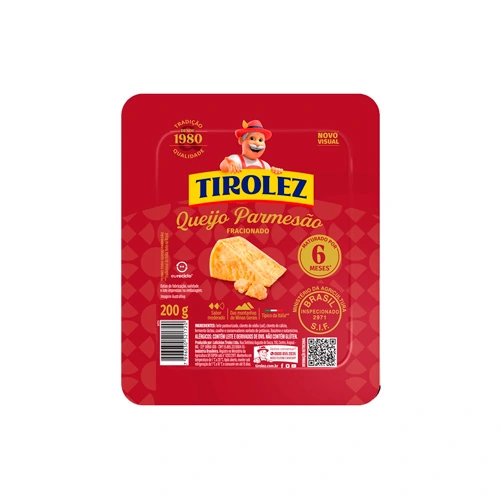 Queijo Parmesão Fracionado Maturado 6 Meses Tirolez 200g