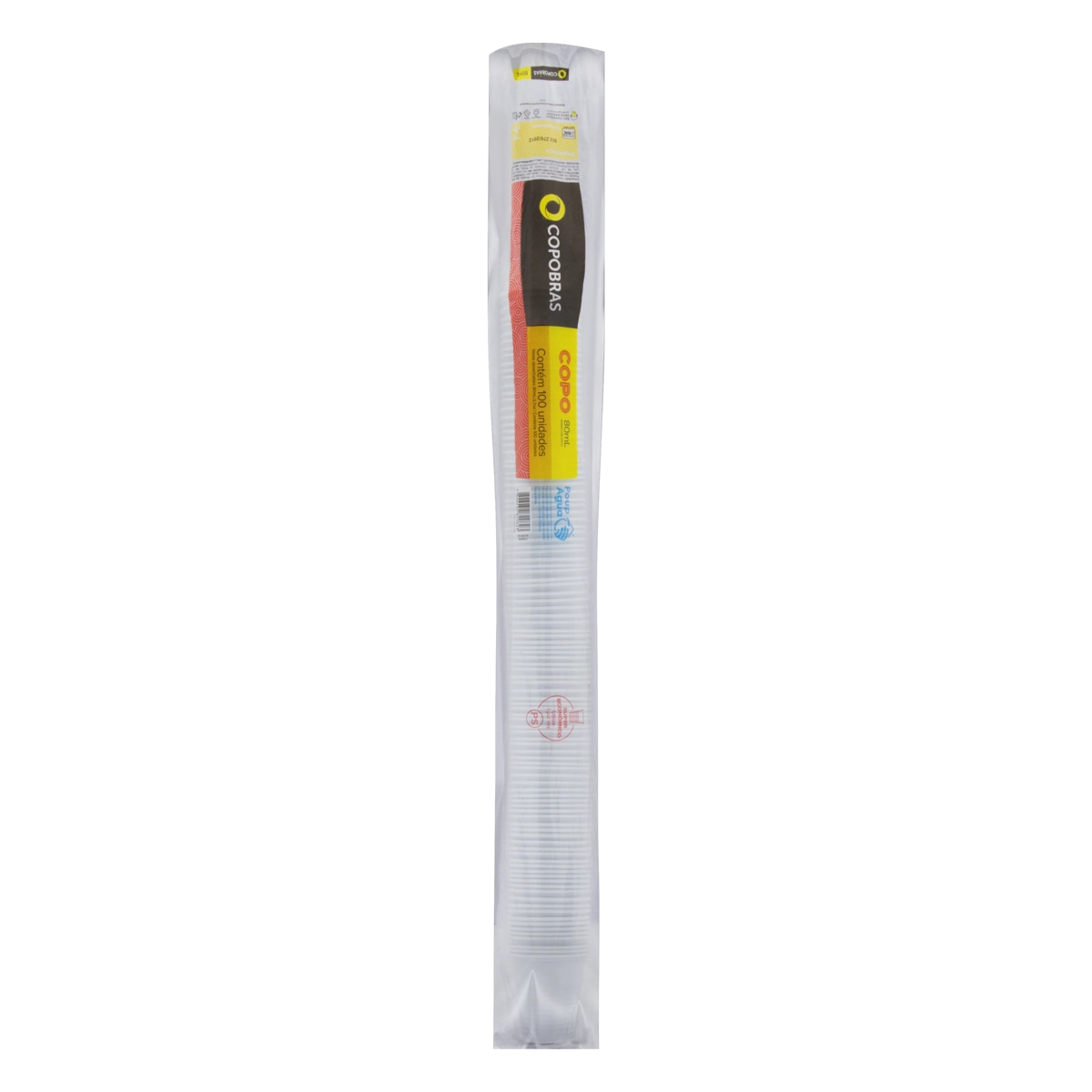 COPO PLASTICO 80ML BRANCO PS 100UN COPOBRAS