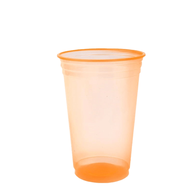 Copo Plástico Descartável Balada Neon Laranja 300ml Copobras Pacote 25 Unidades