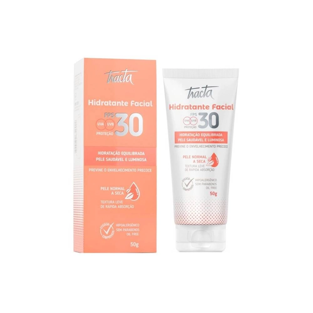 Tracta Pele Normal a Seca FPS30 - Hidratante Facial 50g