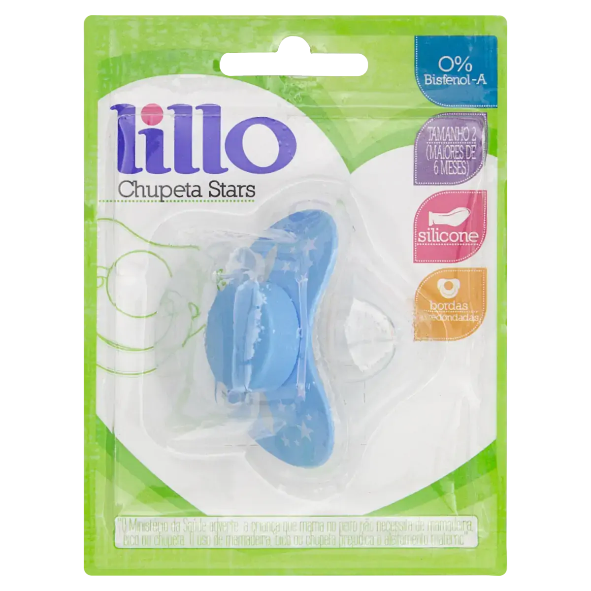 Chupeta Azul Stars Silicone Lillo N 2