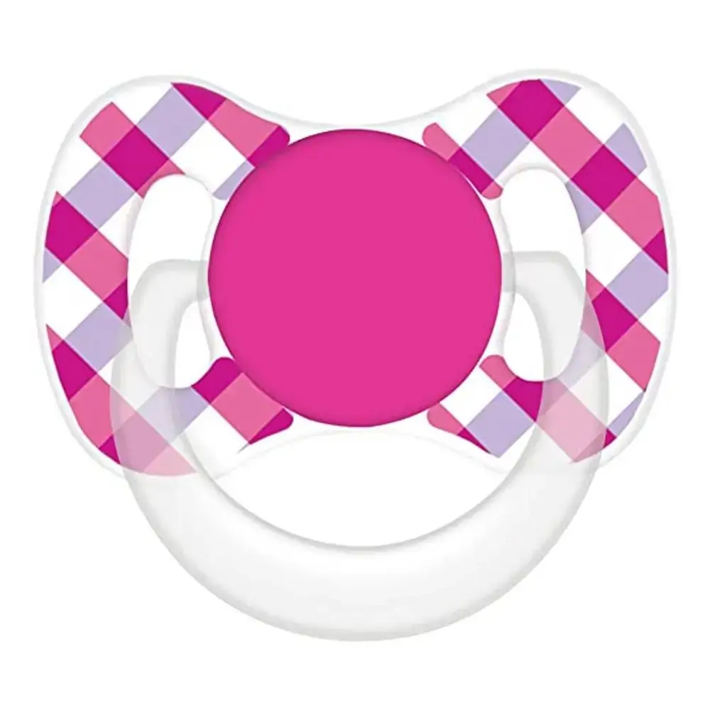 Chupeta Lillo Funny Xadrez 6+ Meses Rosa 1 Unidade