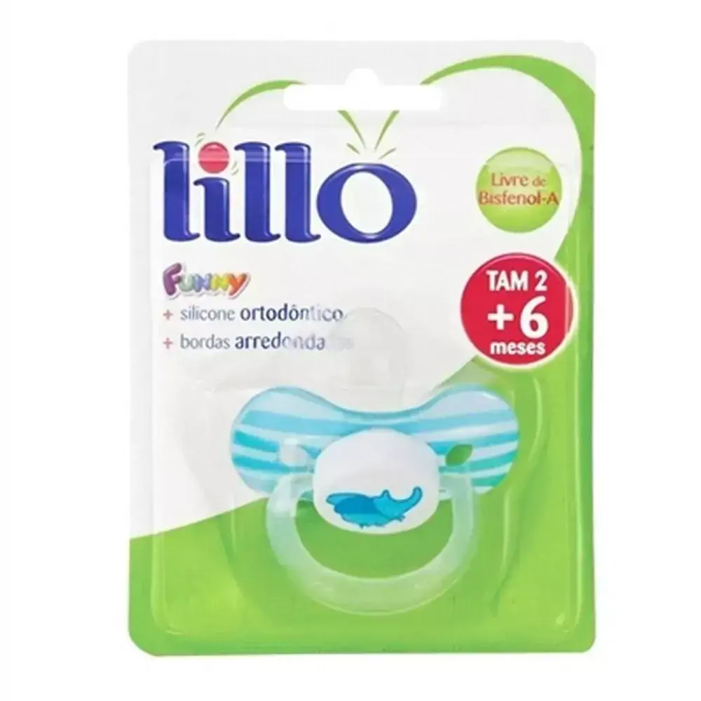 Chupeta Lillo Funny Bichos 6+ Meses Azul 1 Unidade