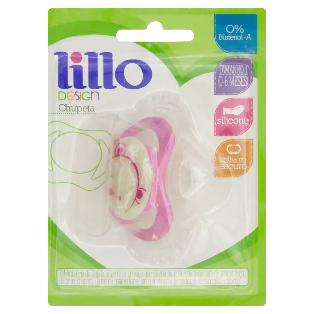 Chupeta Rosa Glow Lillo Design N 1