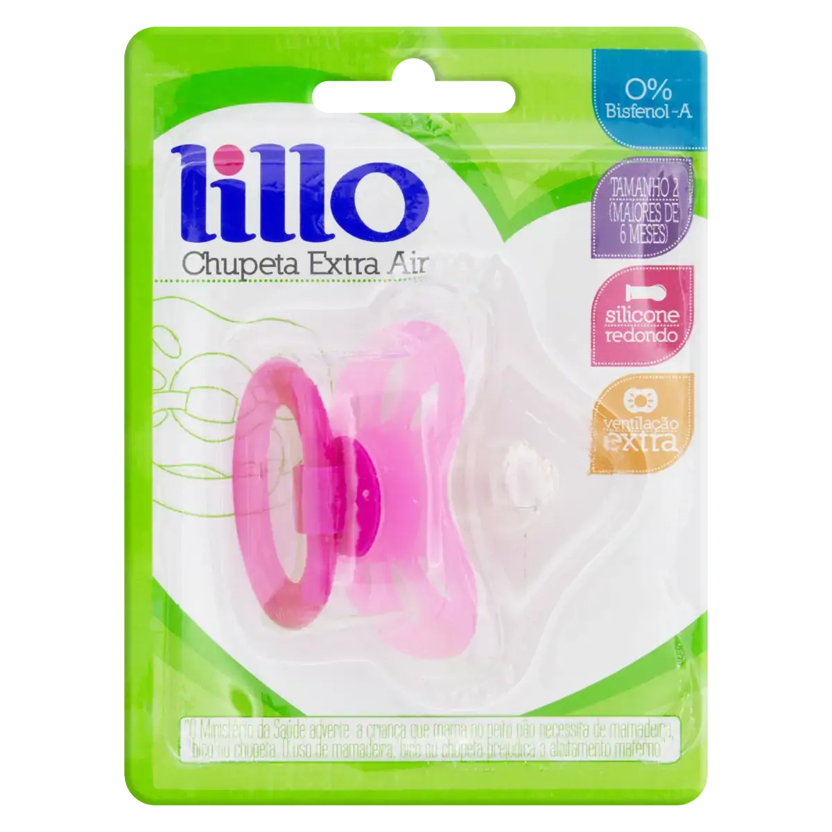 Chupeta Redonda Rosa Extra Air Lillo N 2