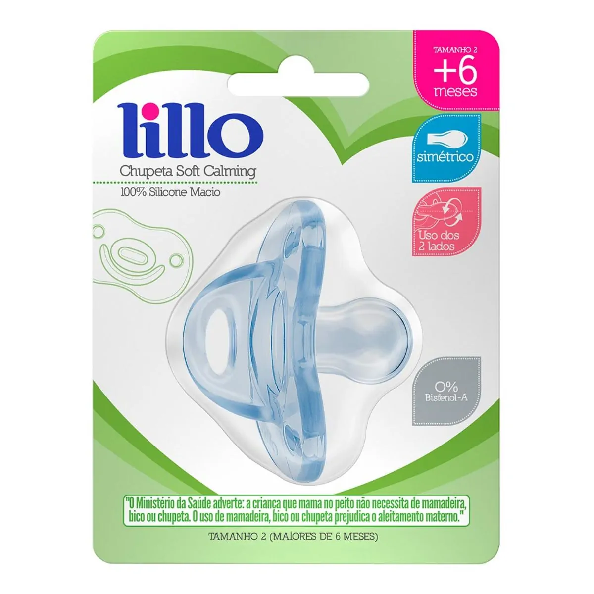 Chupeta Azul Silicone Tamanho 2 Lillo
