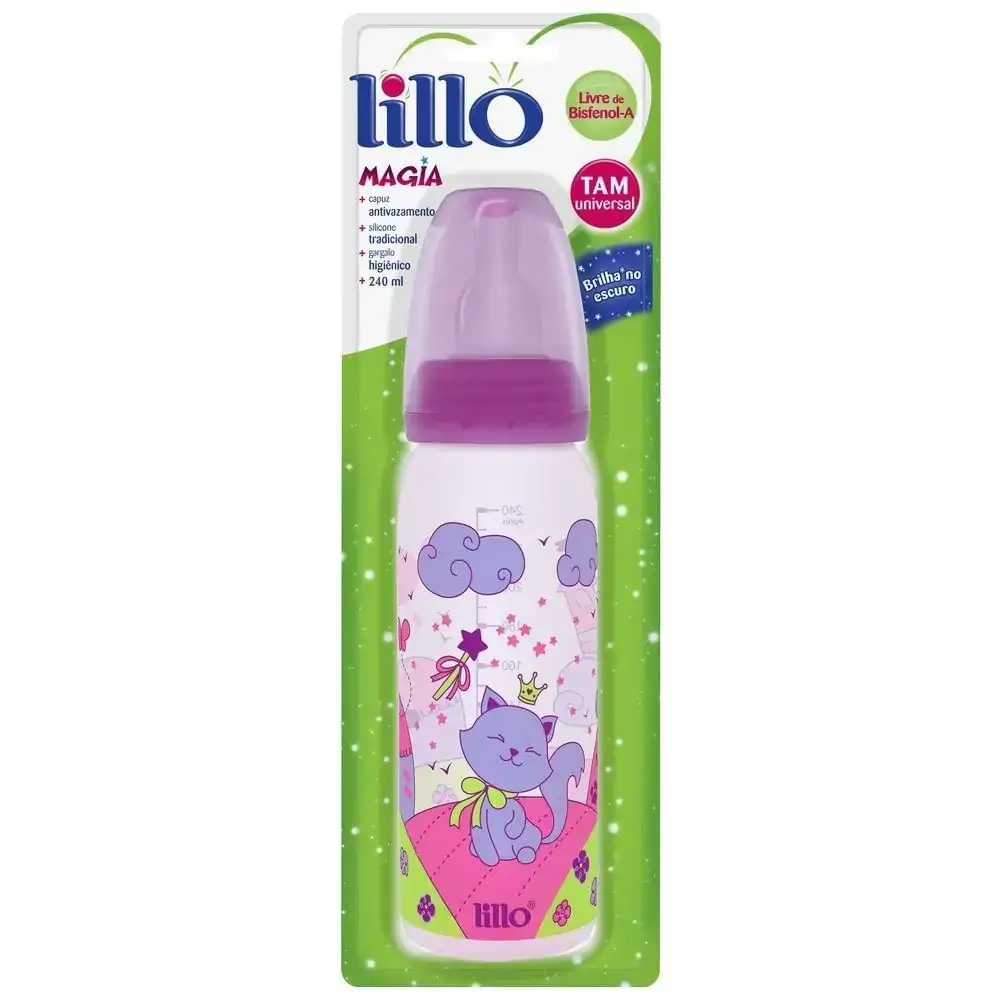 Mamadeira Lilás 240ml Lillo Tamanho Universal