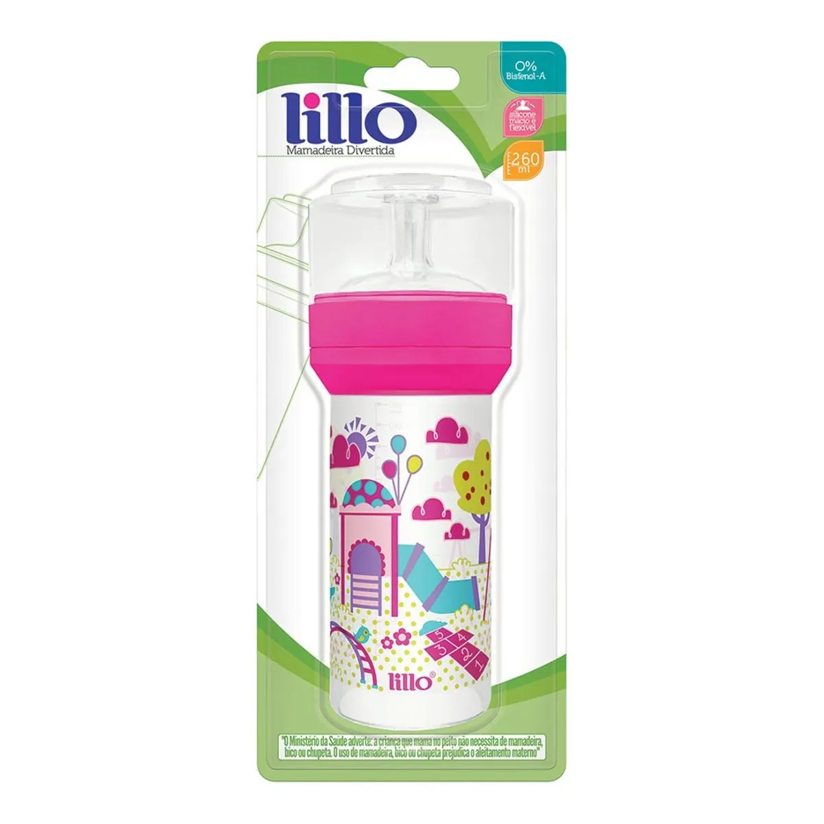 Mamadeira Super Evolution Divertida Rosa 300ml - Lillo