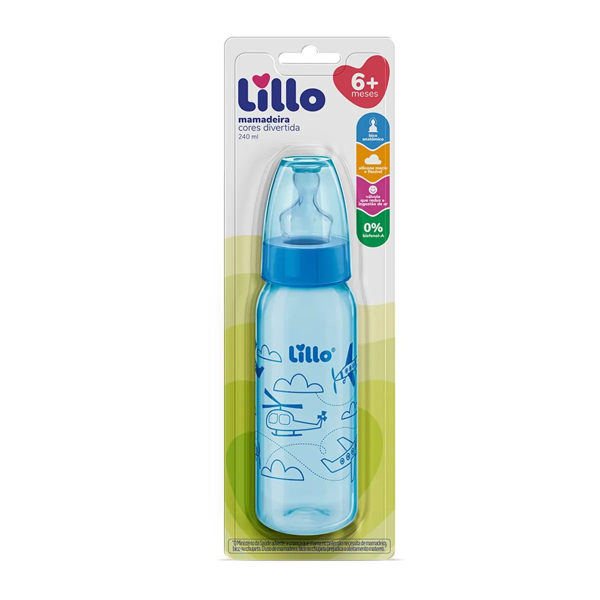 Mamadeira Azul Lillo Divertida 240 ml