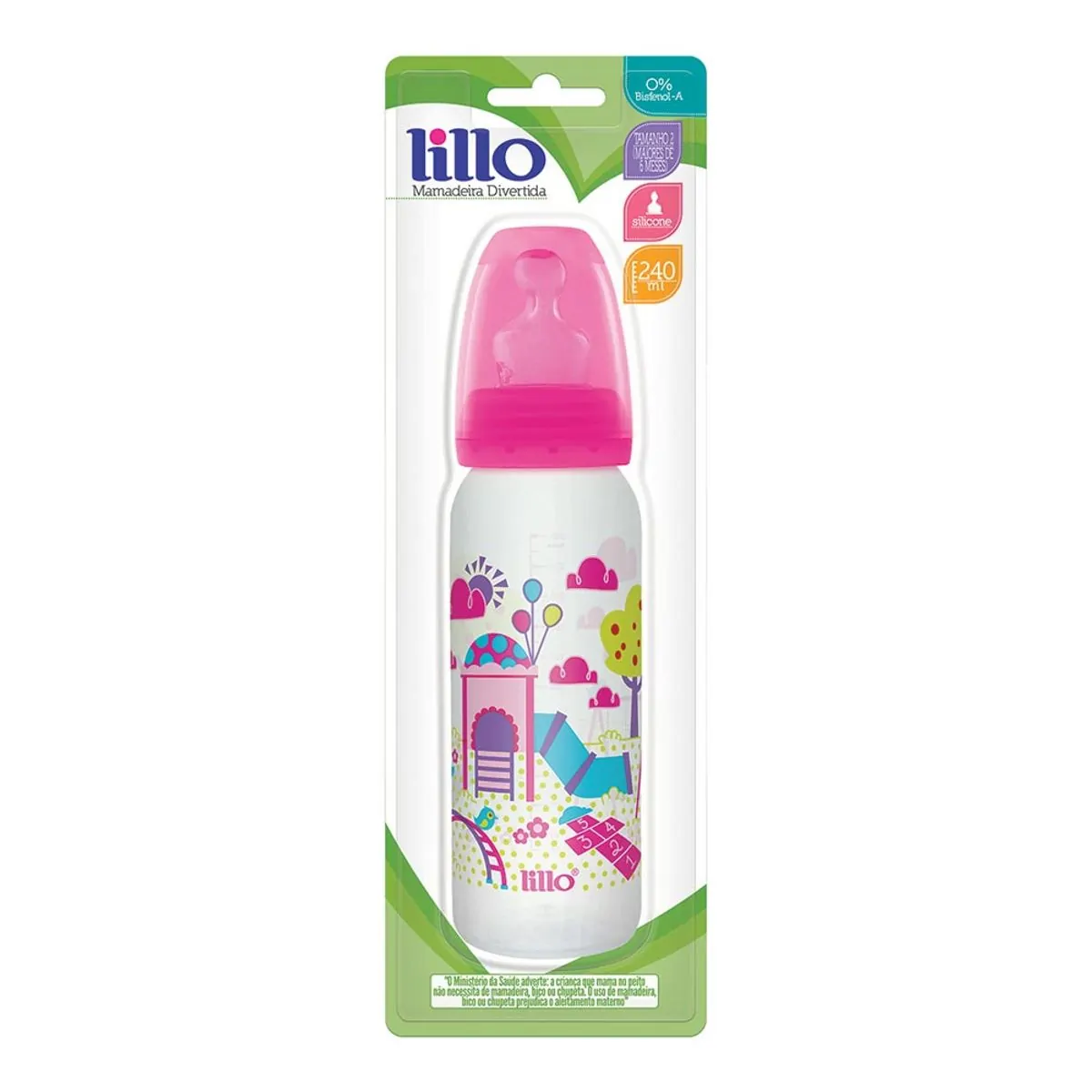 Mamadeira Rosa Lillo Divertida 240 ml