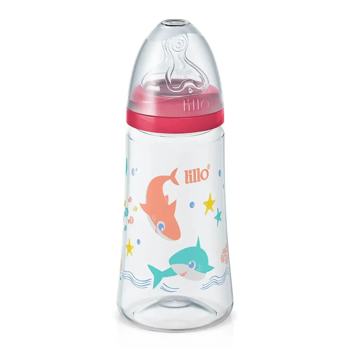 Mamadeira - 300 Ml - Design Smart - Rosa - Tubarões - Lillo