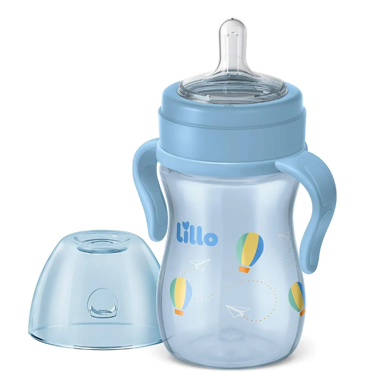 Mamadeira com Alça - 240ml - Super Evolution - Primeiros Passos - Azul - Lillo