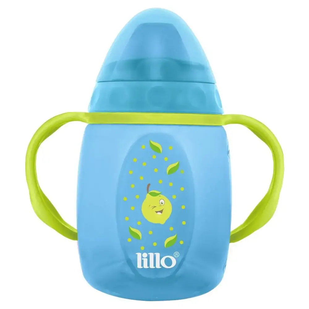 Caneca Infantil Antivazamento em Polipropileno 250ml Azul Lillo Design 602921