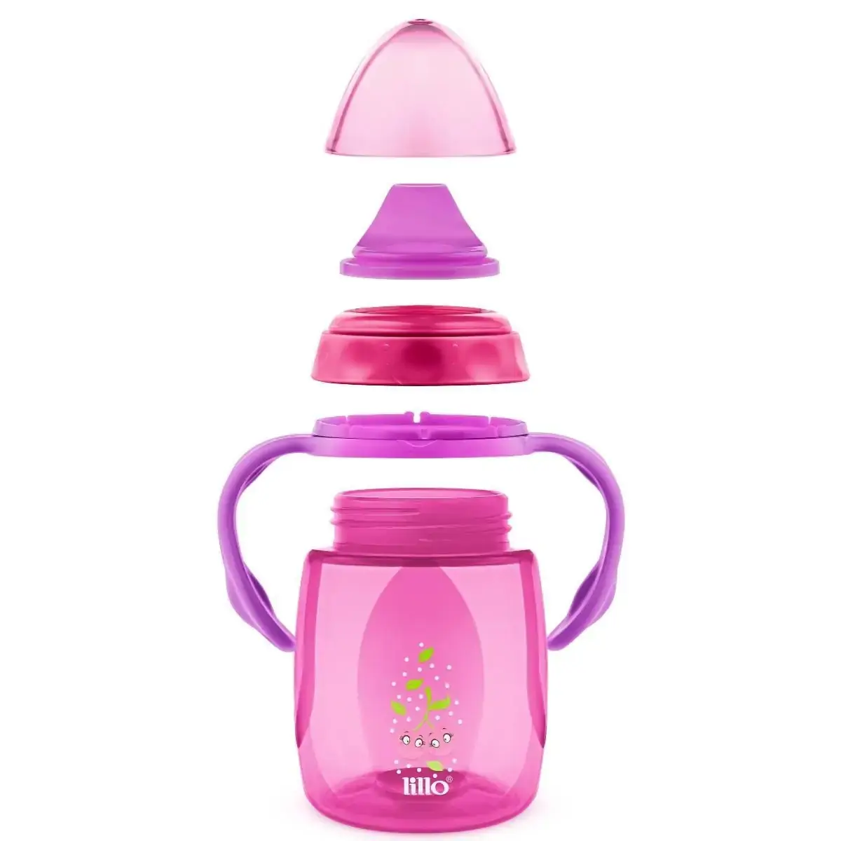 Copo de Treinamento Infantil c/Alça Design 250ml Rosa Lillo