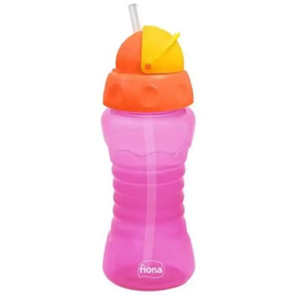 Copo com Canudo de Silicone Retrátil 300ml Rosa -Lillo