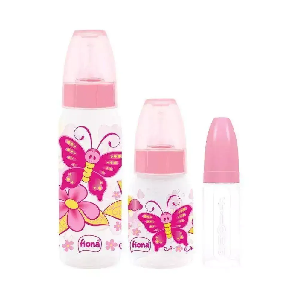 Kit 3 Mamadeiras Fiona Fases 50/150/240ml - Rosa