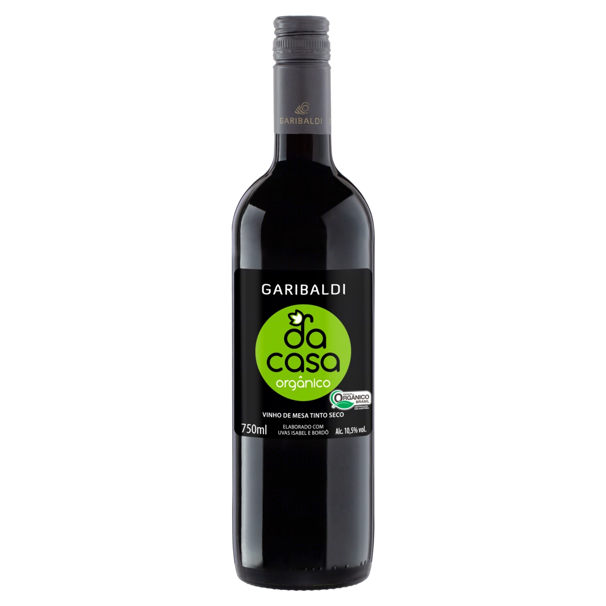 Vinho Brasileiro Tinto Seco Orgânico Da Casa Isabel Bordô Garrafa 750ml