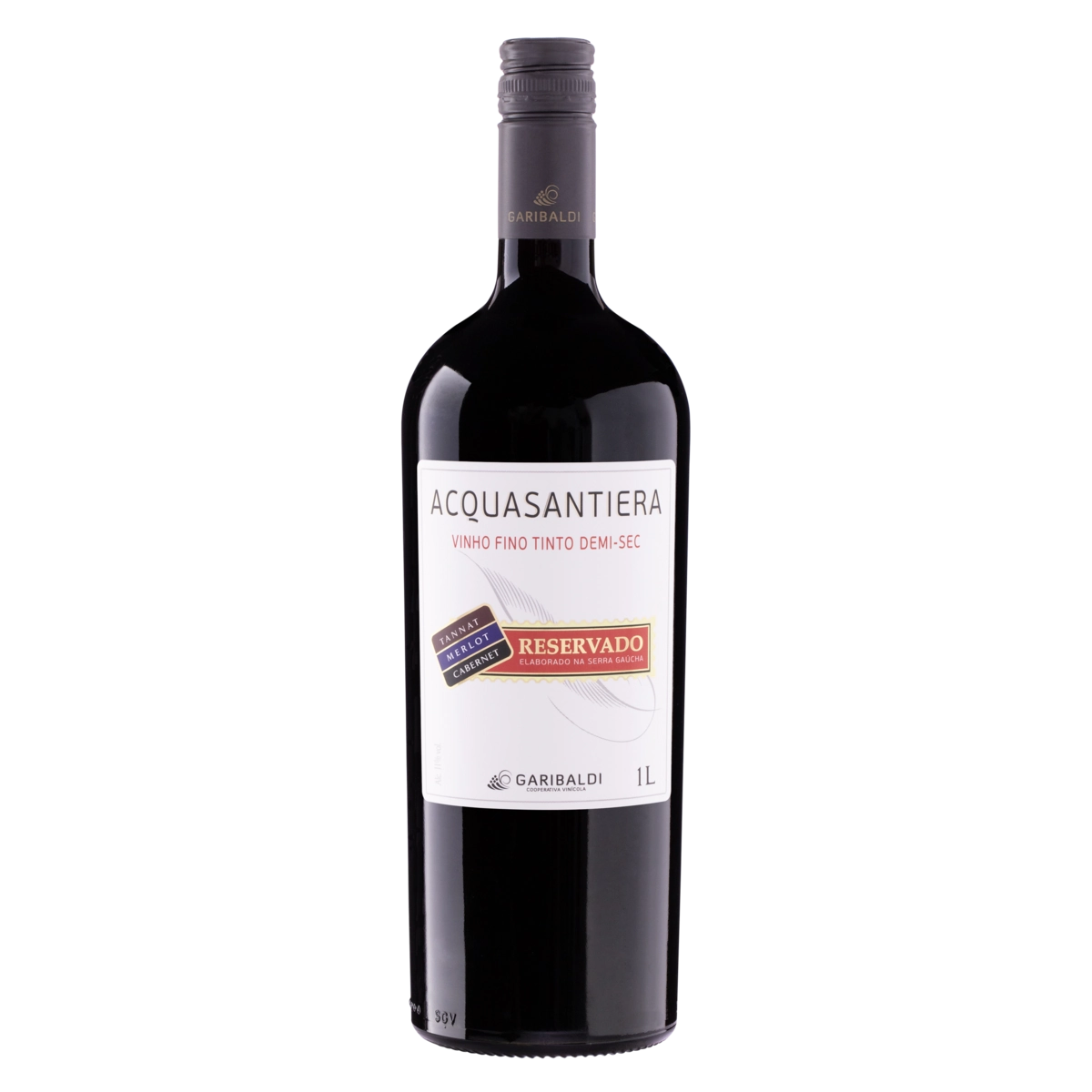 Vinho Brasileiro Tinto Demi Sec Reservado Acquasantiera Tannat Merlot Cabernet Serra Gaúcha Garrafa
