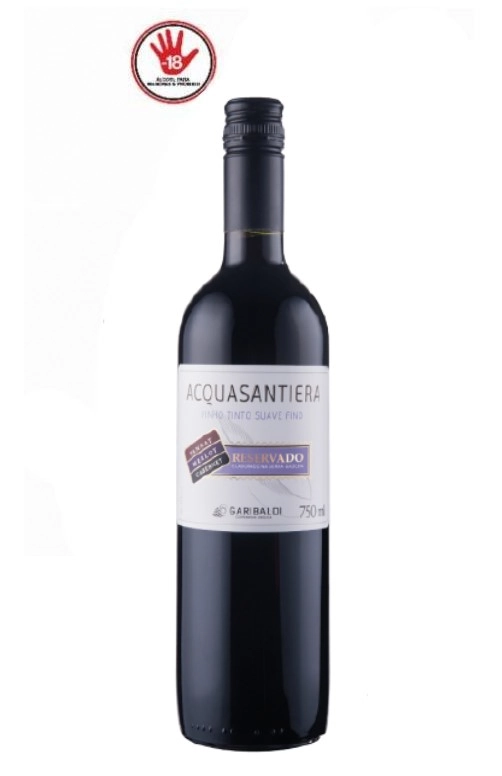 Vinho Brasileiro Tinto Suave Reservado Acquasantiera Tannat Merlot Cabernet Serra Gaúcha Garrafa 1l