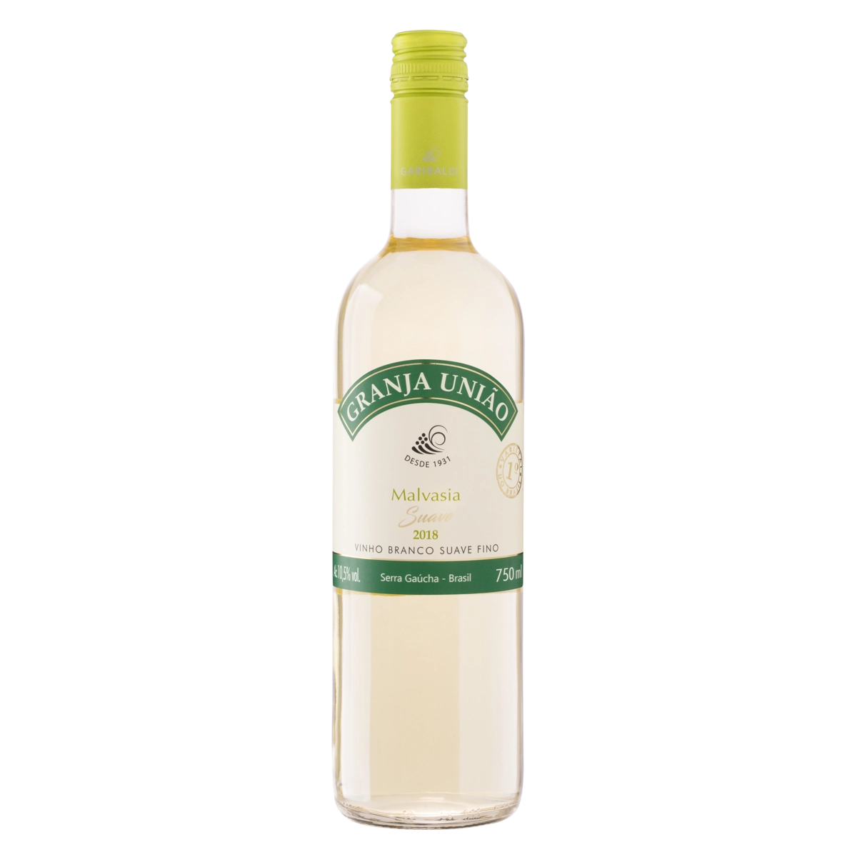 Vinho Brasileiro Branco Suave Granja União Malvasia Serra Gaúcha Garrafa 750ml