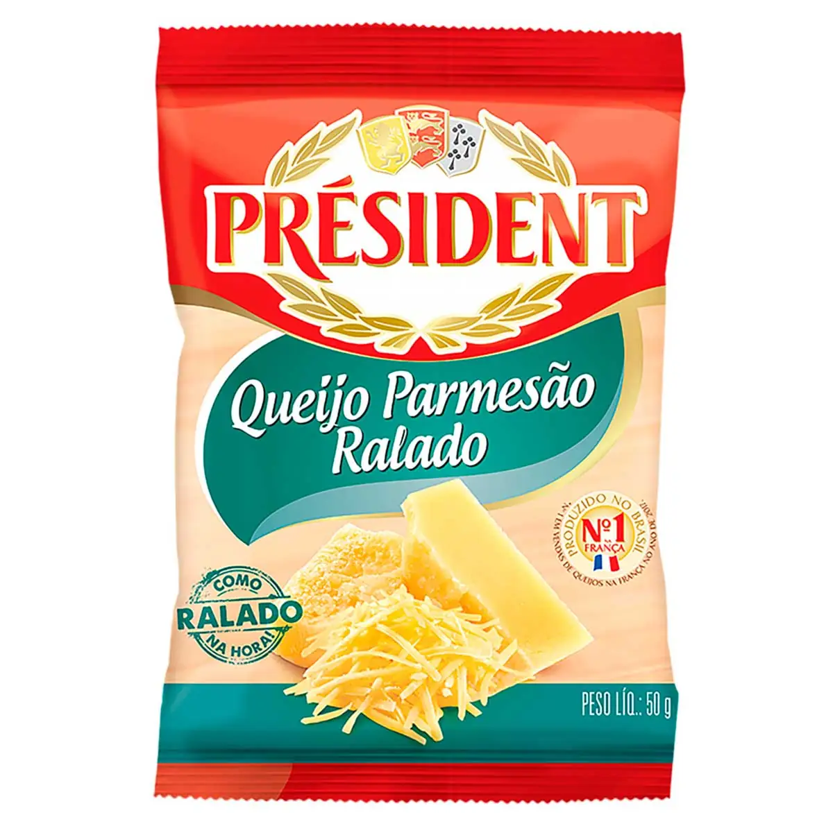 Queijo Parmesão Ralado PRESIDENT Pacote 50g