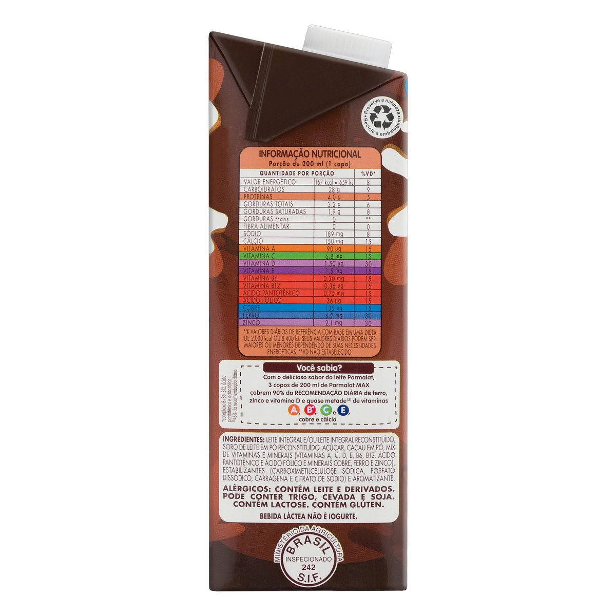 Beb Lactea Uth Parmalat Chocolate 1l