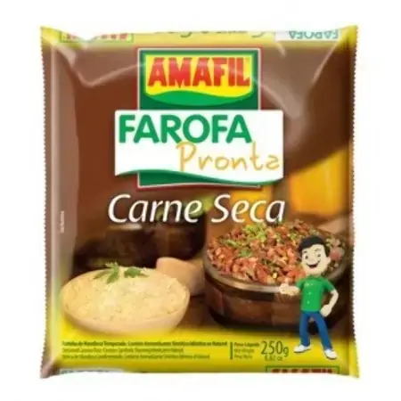 Farofa Pronta Amafil 20x250g Carne Seca