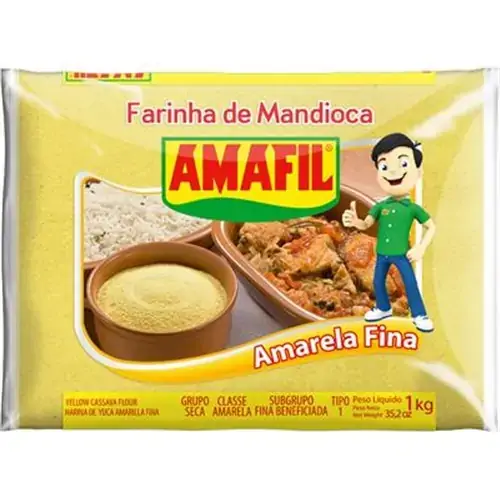 Farinha Mandioca Amarela Fina 1kg Amafil
