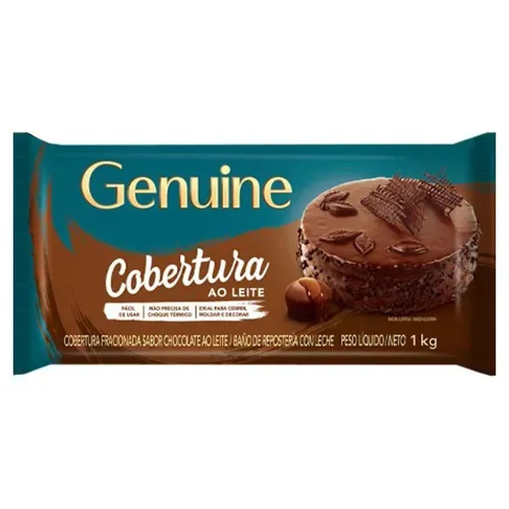 Cobertura Fracionada Chocolate Ao Leite Genuine Pacote 1kg