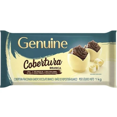 Cobertura Fracionada Chocolate Branco Genuine Pacote 1kg