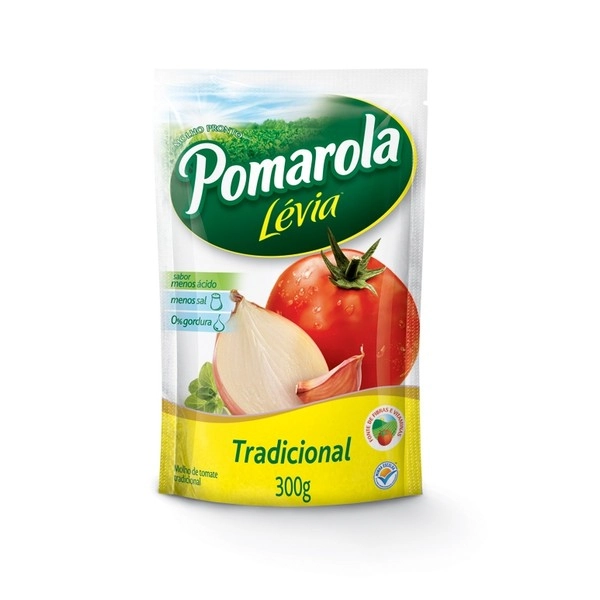 Pack Molho De Tomate Tradicional Pomarola Sachê 2 Unidades 300g Cada