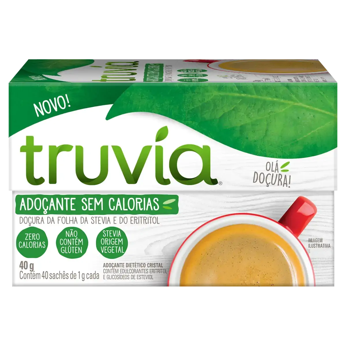 Adoçante em Pó Truvia Caixa 40g 40 Unidades